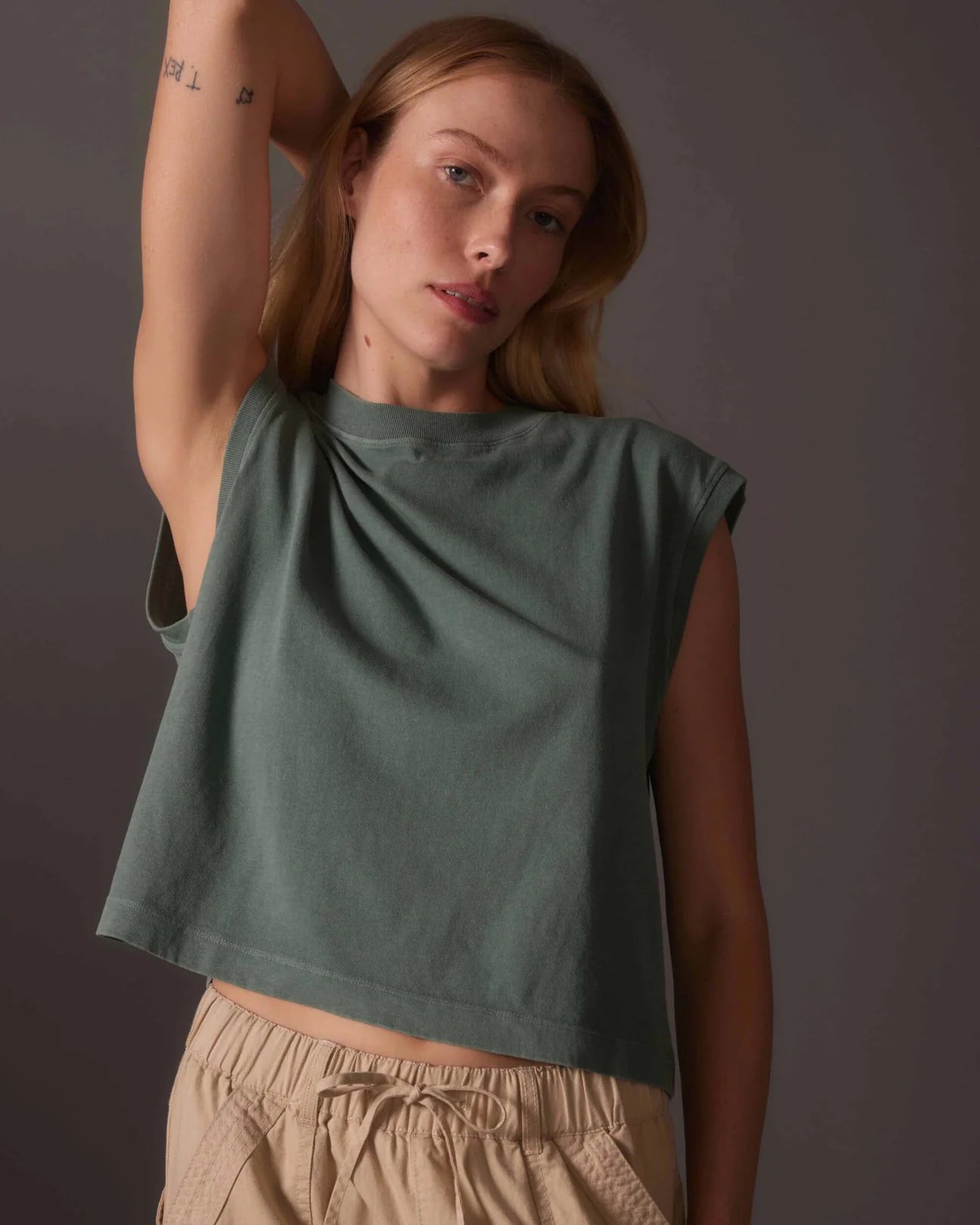 Relaxed Muscle Tee in Sage Leaf | Richer Poorer