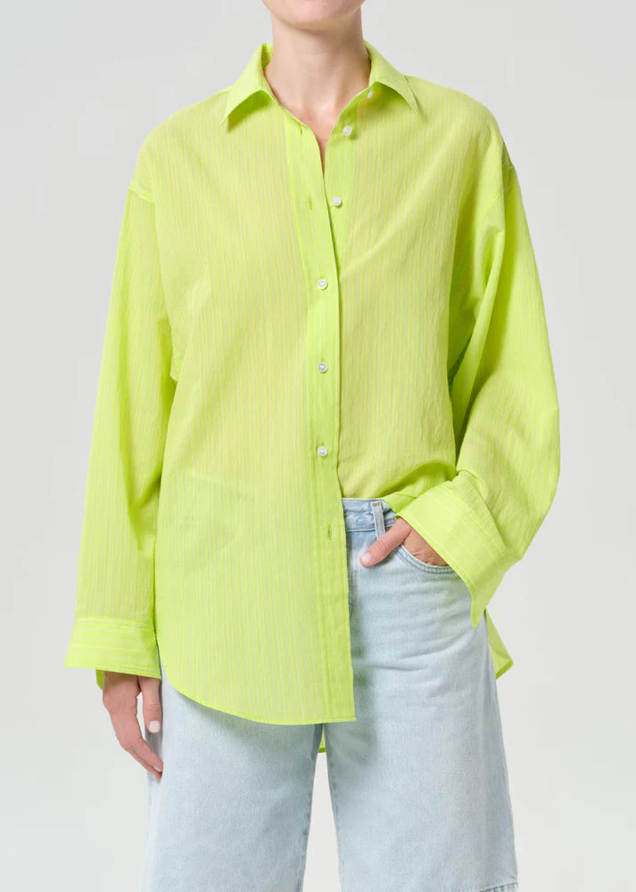 Sona Shirt in Fontana Stripe Chartreuse S / Fontana Stripe Chartreuse