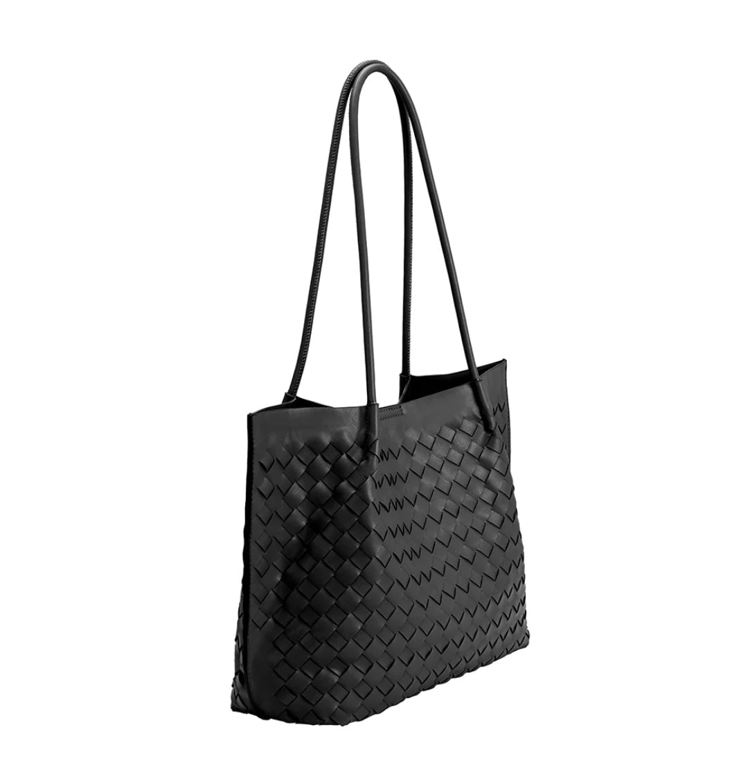 Victoria Black Large Recycled Tote Bag | Melie Bianco