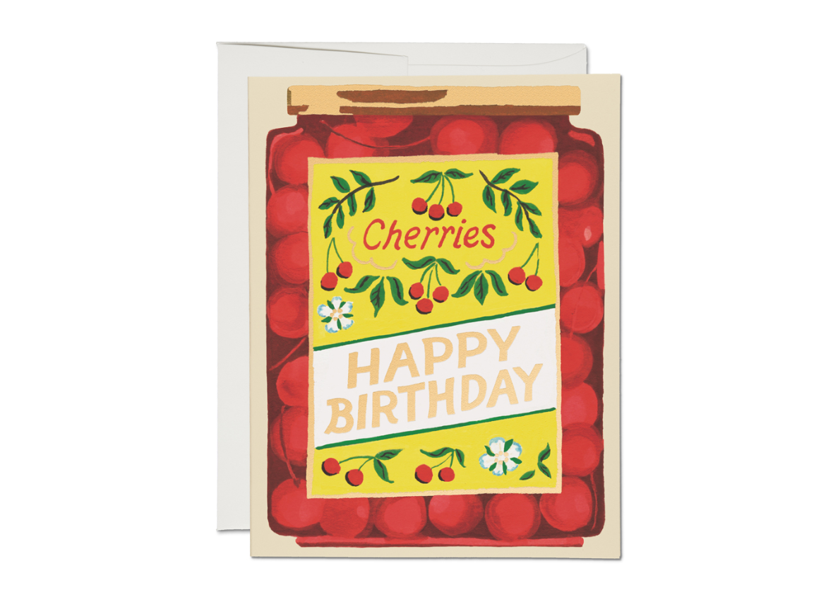 Jar of Cherries Birthday Card | Red Cap Cards