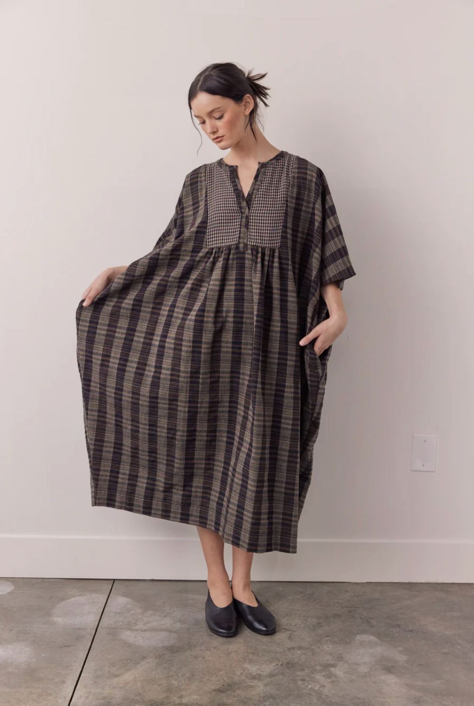 Pullover Cotton Linen Blend Dress | Amente