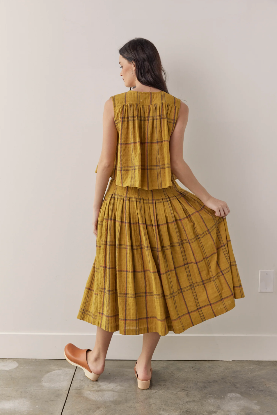 Drawstring Plaid Skirt | Amente