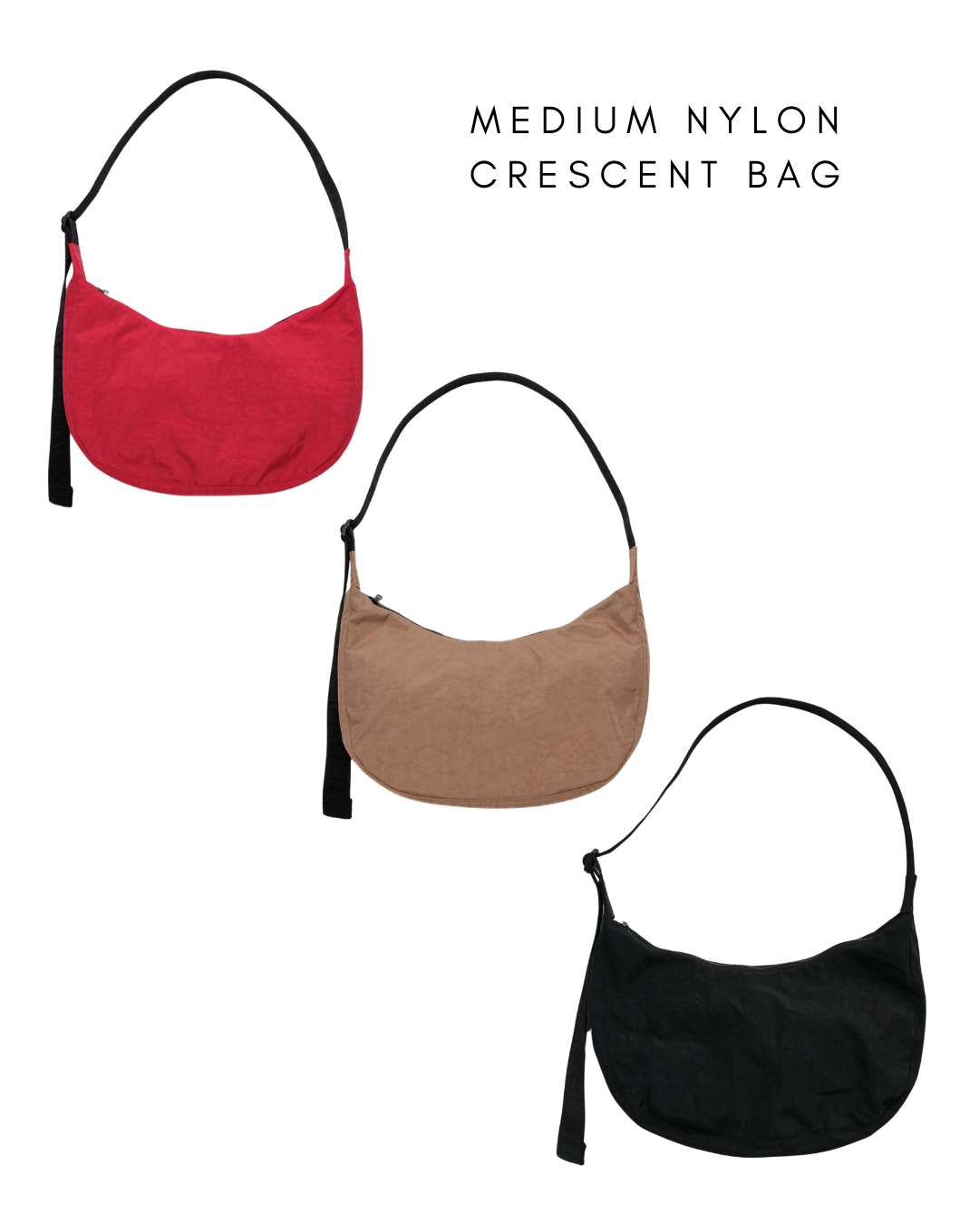 Medium Nylon Crescent Bag SS24 | Baggu